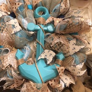 Turquoise Anchor Wreath